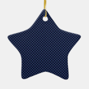 Royal Blue Automotive Carbon Fiber Decor Print Ceramic Tree Decoration