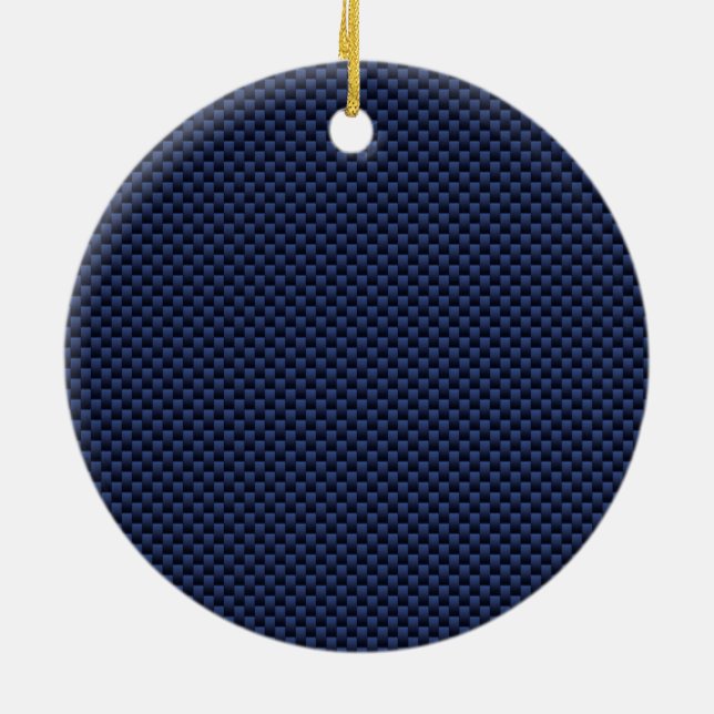 Royal Blue Automotive Carbon Fiber Decor Print Ceramic Tree Decoration (Back)