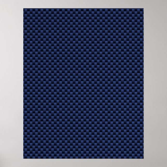 Royal Blue Automotive Carbon Fibre Weave Print (Front)