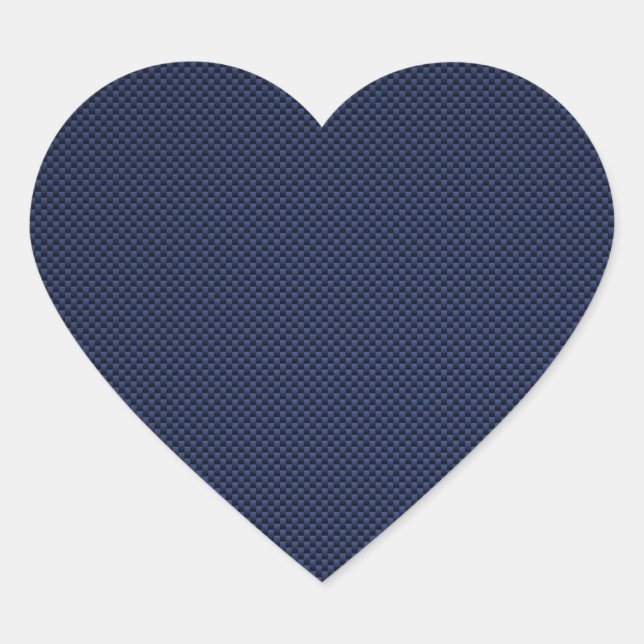 Royal Blue Automotive Carbon Fibre Weave Print Heart Sticker (Front)