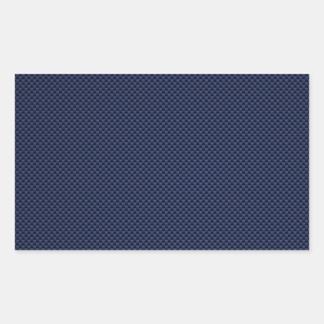 Royal Blue Automotive Carbon Fibre Weave Print Rectangular Sticker (Front)