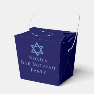 Royal Blue Bar Mitzvah Party Star of David Favour Box