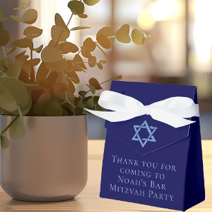 Royal Blue Bar Mitzvah Party Star of David Favour Box