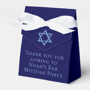 Royal Blue Bar Mitzvah Party Star of David Favour Box