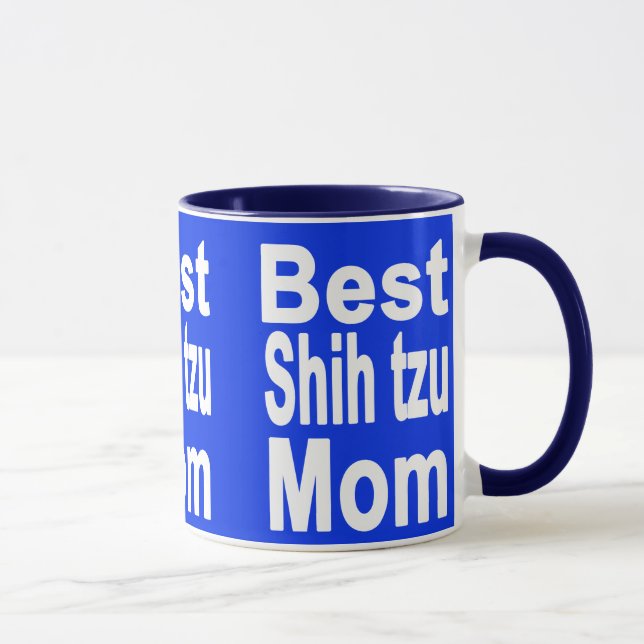 Royal Blue Best Shih tzu Mum Mug, Dog Mug (Right)