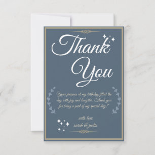 Royal Blue Birthday Bash! Thank You Card