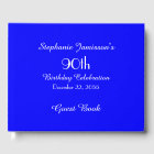 Royal Blue Birthday Party Memory Book, Name,