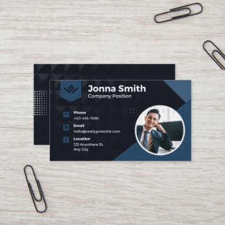 Royal blue, Black Modern Corporate Business Card