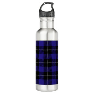 Royal Blue Black Plaid 710 Ml Water Bottle