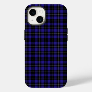 Royal Blue Black Plaid Case-Mate iPhone 14 Case