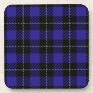 Royal Blue Black Plaid Coaster