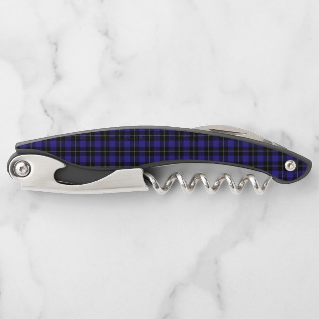 Royal Blue Black Plaid Corkscrew (Front)