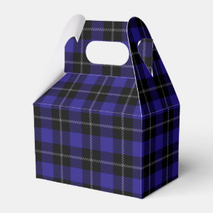 Royal Blue Black Plaid Favour Box