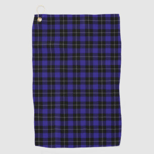 Royal Blue Black Plaid Golf Towel