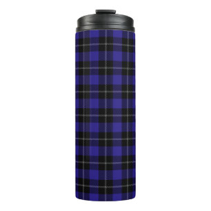 Royal Blue Black Plaid Thermal Tumbler