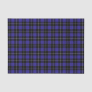 Royal Blue Black Plaid Tissue Paper