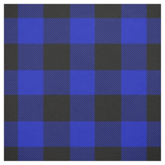 Royal Blue Black XL Buffalo Check Plaid Tartan Fabric