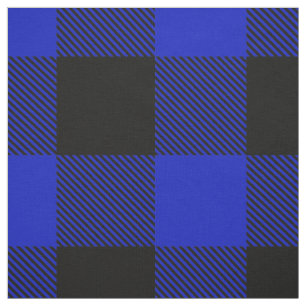 Royal Blue Black XXL Buffalo Check Plaid Tartan Fabric