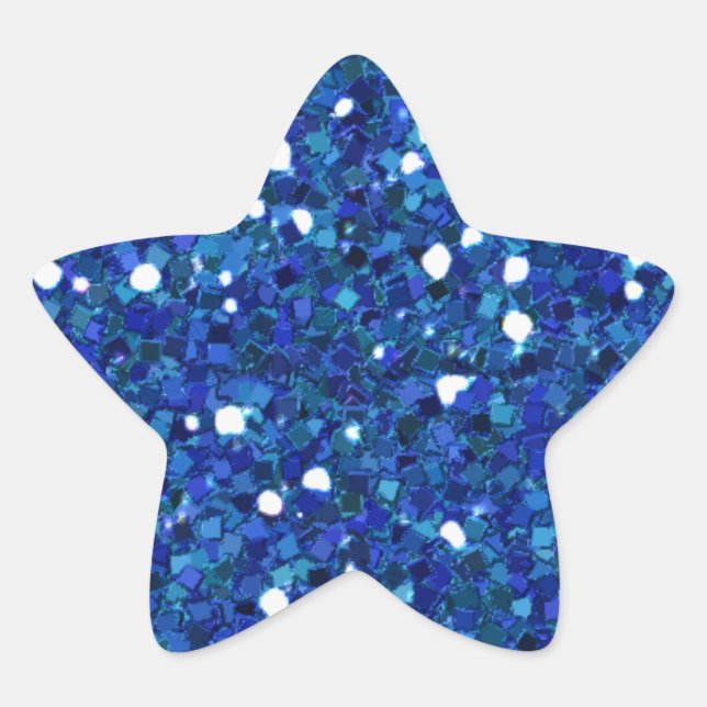 ROYAL BLUE BLUES WHITE GLITTER-LIKE TILES TEXTURES STAR STICKER (Front)