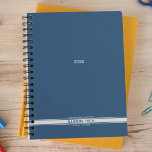 Royal Blue Bottom Stripe Spiral Weekly Planner<br><div class="desc">Simple personal stationery annual/weekly planner featuring clean modern typography,  modern background colours and classic stripe. Annual planner (12 months) with open monthly overviews and weekly planning sheets. Cover in a curated selection of modern colours. Contact for assistance in personalising or creating special colour combination.</div>