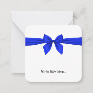 Royal Blue Bow Mini Thank You Note Card