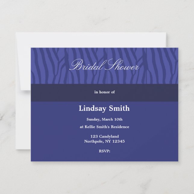 Royal Blue Bridal Shower Invitation (Front)