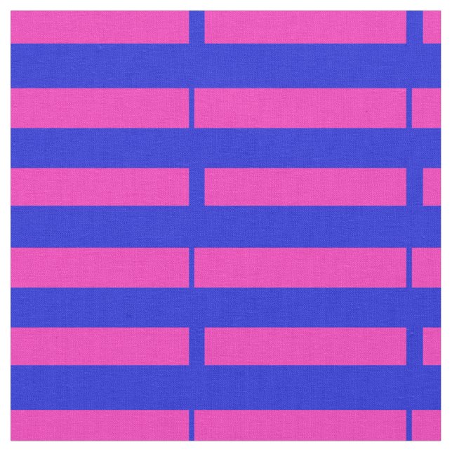 Royal blue, Bright pink stipe, stripes Fabric (Close Up)