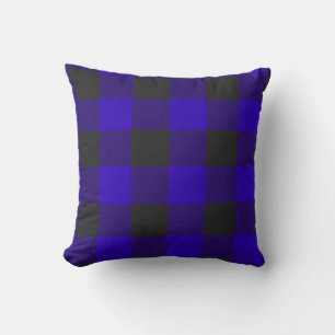 Royal Blue Buffalo Plaid Check Accent Cushion