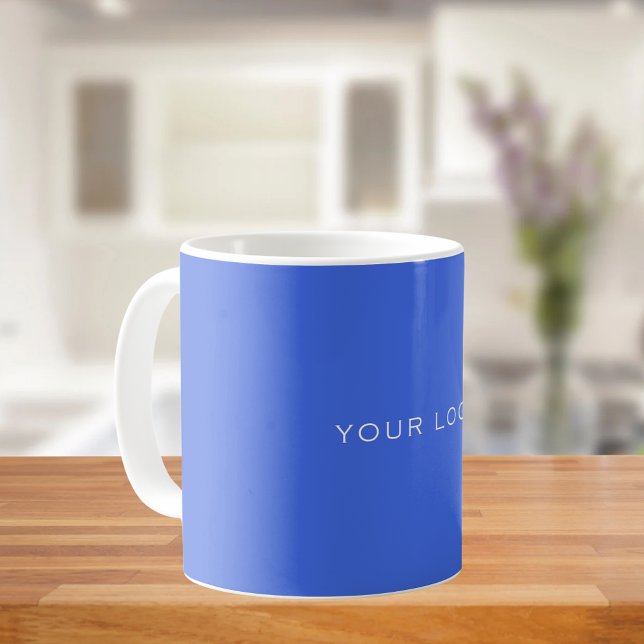 Royal blue business logo rectangular coffee mug (Creator Uploaded)
