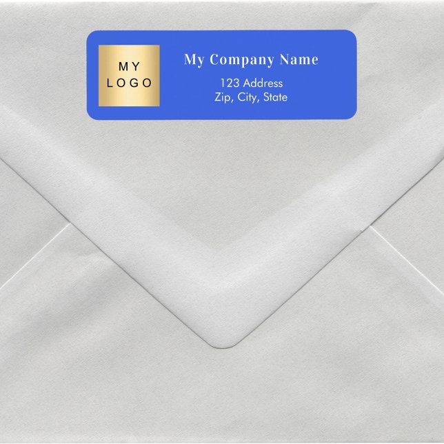 Royal blue business logo return address (Creator Uploaded)