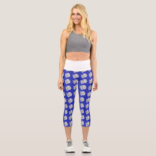 Royal Blue Capris with White Orchids