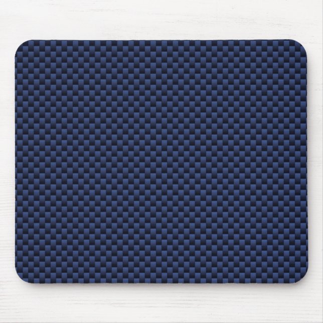 Royal Blue Carbon Fibre Style Weave Print Mouse Mat (Front)