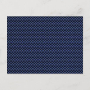 Royal Blue Carbon Fibre Style Weave Print Postcard