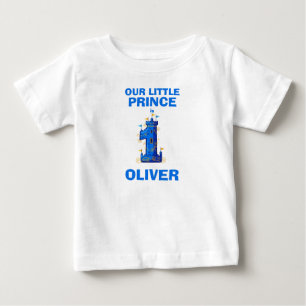 Royal Blue Castle First Birthday Baby T-Shirt
