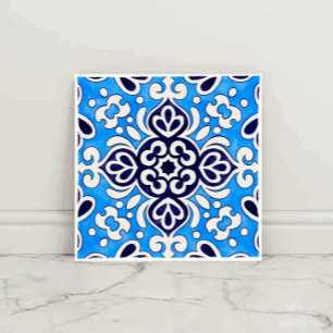 Royal Blue Ceramic Classic Geometric Mosaic Tile