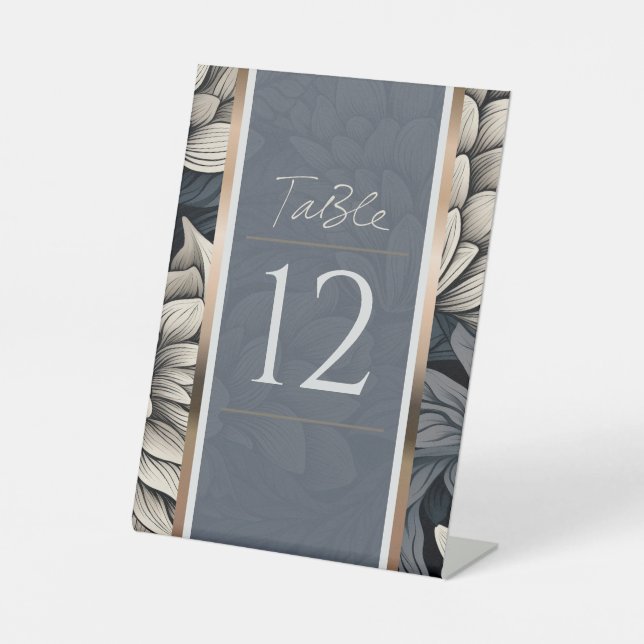 Royal Blue & Champagne White Pedestal Sign (Front)