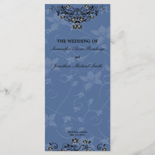 Royal Blue Chandelier Floral Wedding Program Programme