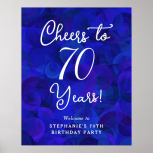 Royal Blue Cheers to 70 Years 70th Birthday Poster