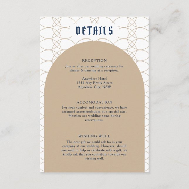 Royal Blue Classic Retro Details Enclosure Card (Front)