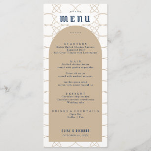Royal Blue Classic Retro Wedding Menu