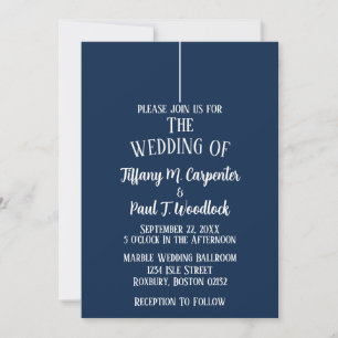 Royal Blue Classy Wedding Invitation
