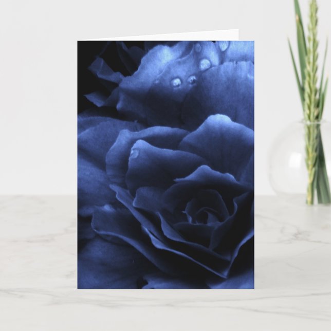 Royal Blue Close Up of a Double Begonia Card (Front)