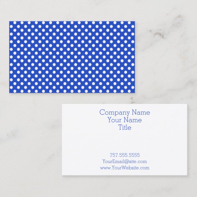 Royal Blue Combination Polka Dots by STaylor Business Card (Front/Back)