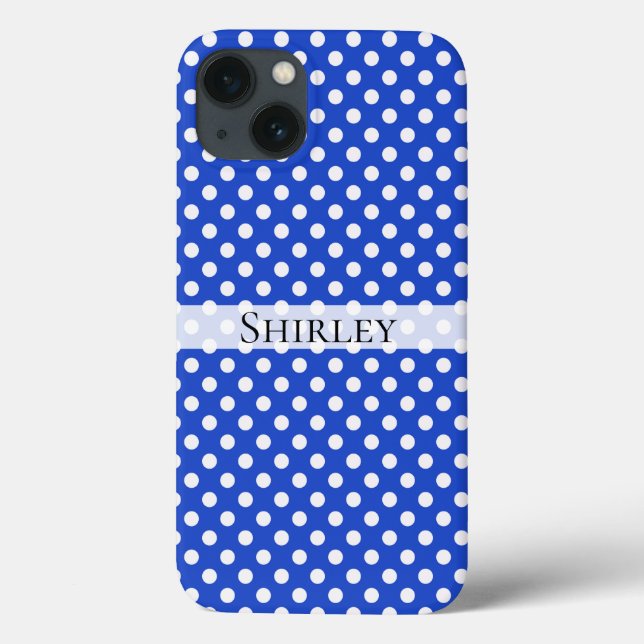 Royal Blue Combination Polka Dots by STaylor  Case-Mate iPhone Case (Back)