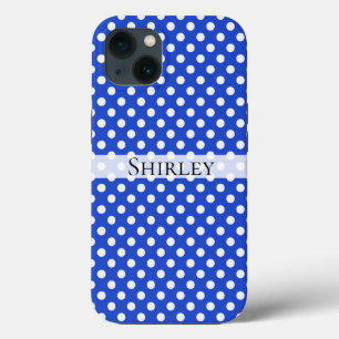 Royal Blue Combination Polka Dots by STaylor iPhone 13 Case