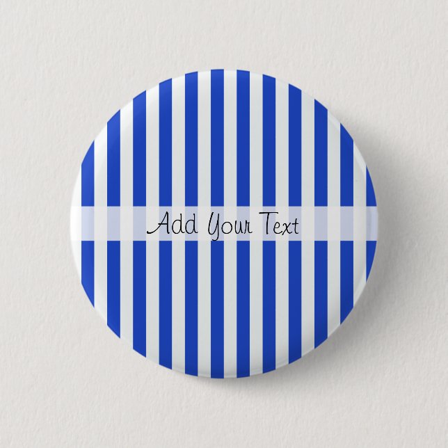 Royal Blue Combination Stripes by Shirley Taylor 6 Cm Round Badge (Front)