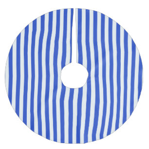Royal Blue Combination Stripes by Shirley Taylor Brushed Polyester Tree Skirt