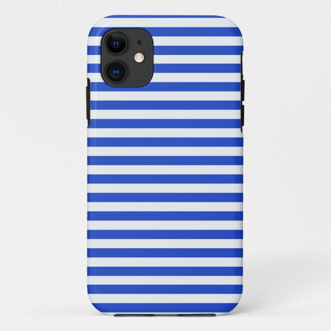 Royal Blue Combination Stripes by Shirley Taylor Case-Mate iPhone Case (Back)