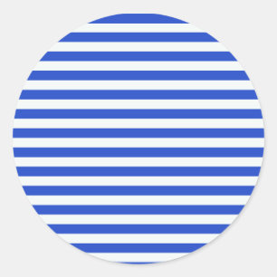 Royal Blue Combination Stripes by Shirley Taylor Classic Round Sticker