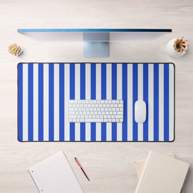 Royal Blue Combination Stripes by Shirley Taylor Desk Mat (Office 1)